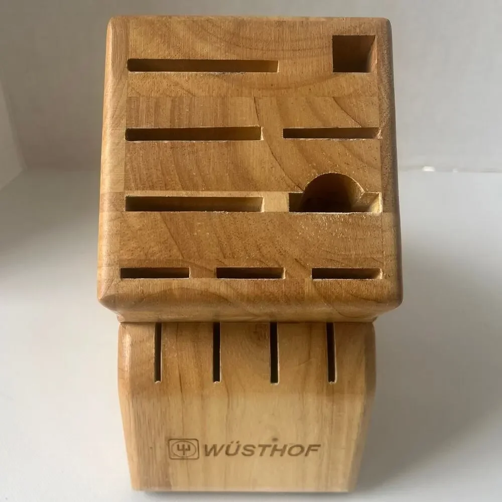 WUSTHOF 13 Slots Knife Wood Block Light Oak Kitchen Counter Beechwood